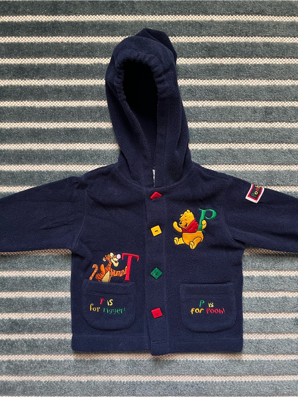 Vintage Winnie the Pooh & Tigger Fleece Hooded Jacket 12 Months